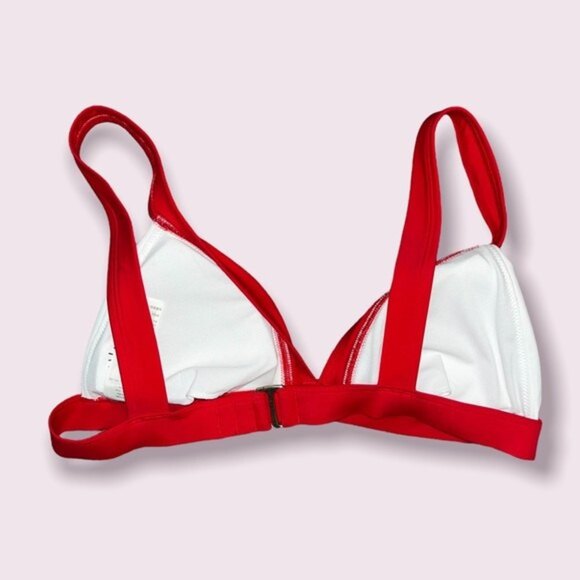 Hollister Bikini Top White Red Swimsuit Womens Size Medium - Picture 2 of 6